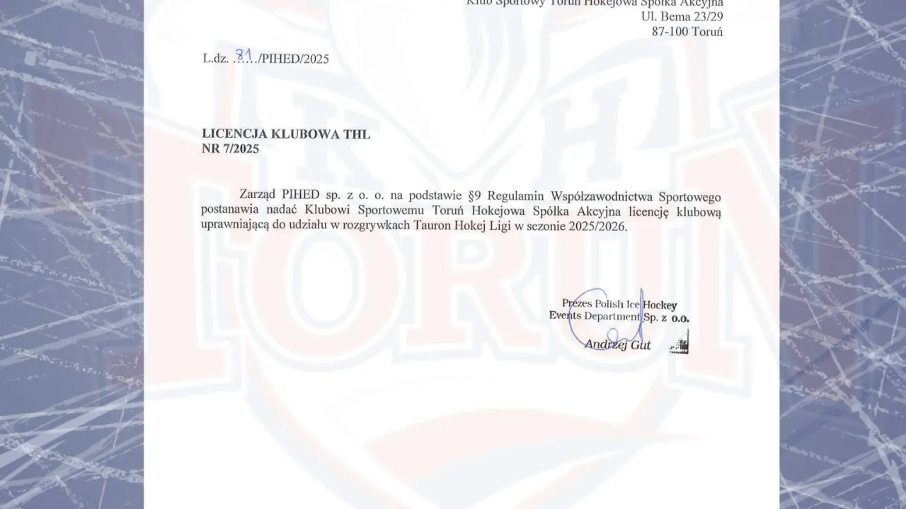 Licencja na sezon 2025/26 THL z numerem 7!