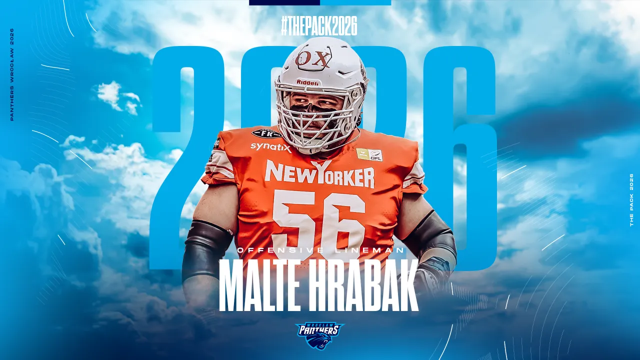 Malte Hrabak joins the offensive line of Panthers Wrocław