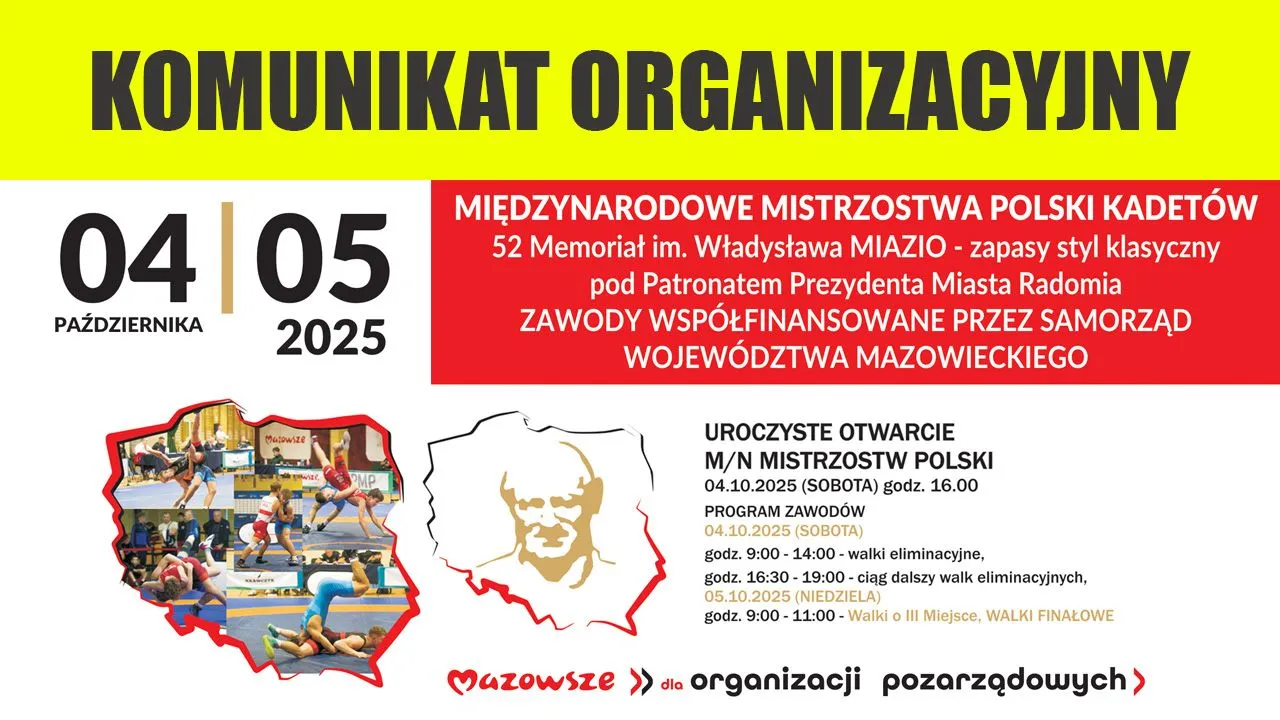 Międzynarodowe Mistrzostwa Polski Kadetów - 52 Memoriał Władysława Miazio - Radom