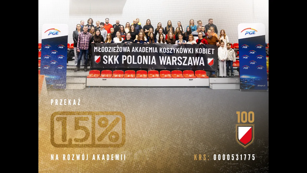 Przekaż 1,5% podatku na Młodzieżową Akademię Koszykówki Kobiet Polonii Warszawa