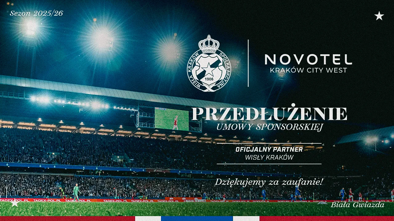Wisła Kraków i Novotel Kraków City West przedłużają współpracę