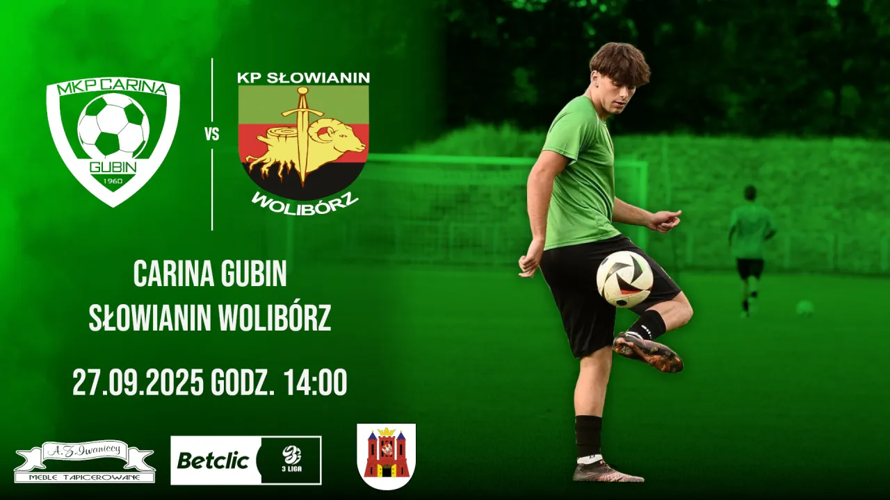 Zapowiedź meczu: Carina Gubin - Słowianin Wolibórz