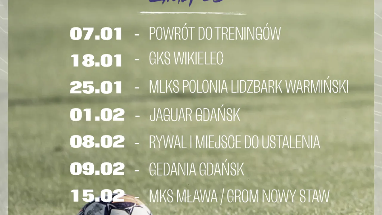 Zimowy plan przygotowań Olimpii Elbląg!