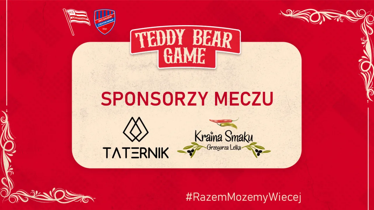 Sponsorami meczu z Rakowem Częstochowa zostali Aparthotel TATERNIK i Kraina Smaku Grzegorza Lelka