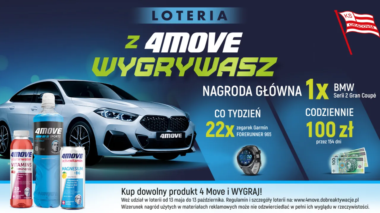 Wielka loteria sponsora Cracovii. Wygrywaj z 4MOVE! 