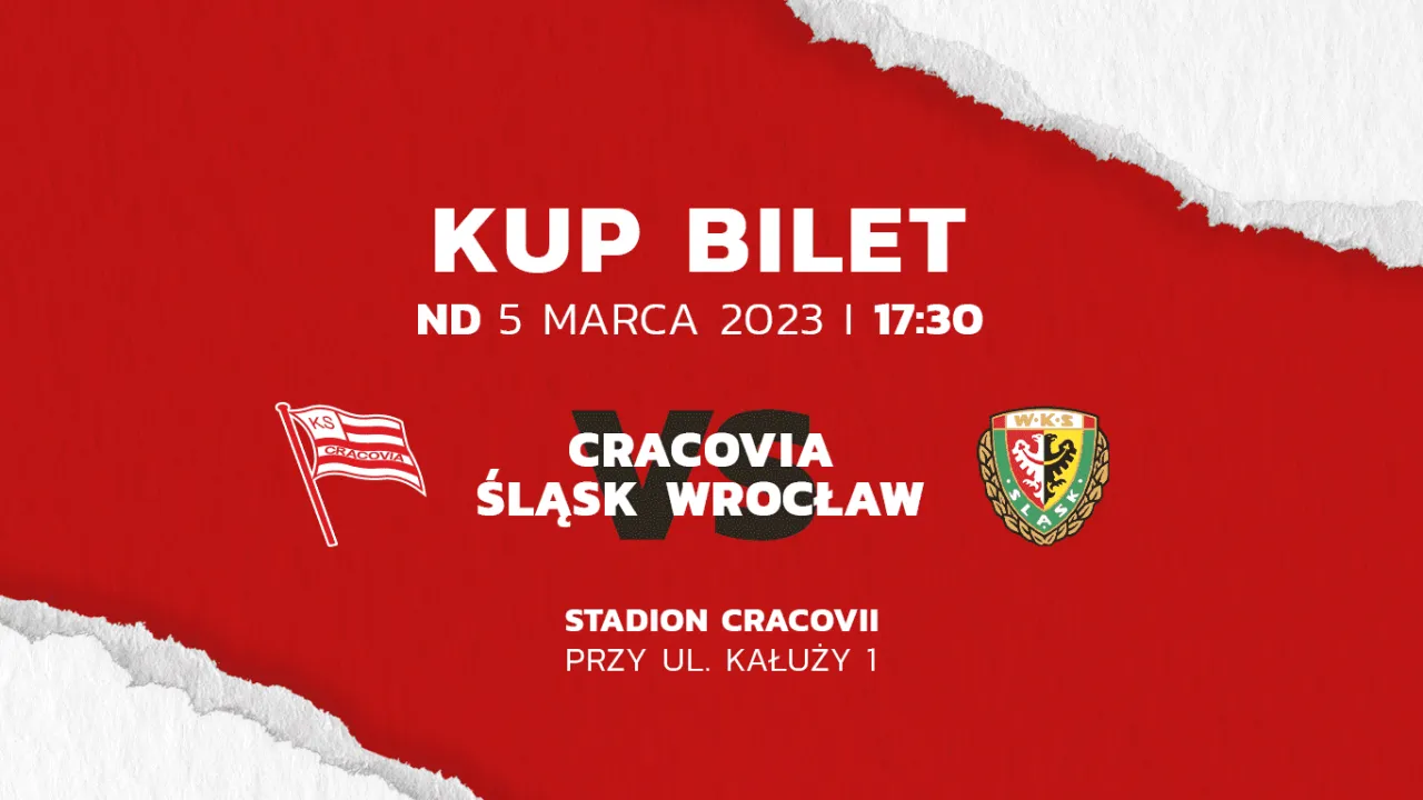 Sprzedaż biletów na mecz Cracovia - Śląsk Wrocław