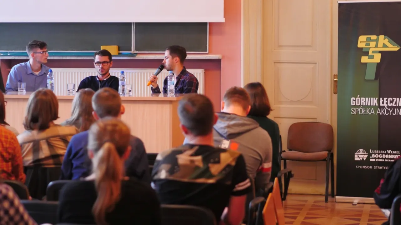 Łukasz Wiśniowski i Kuba Polkowski spotkali się ze studentami UMCS