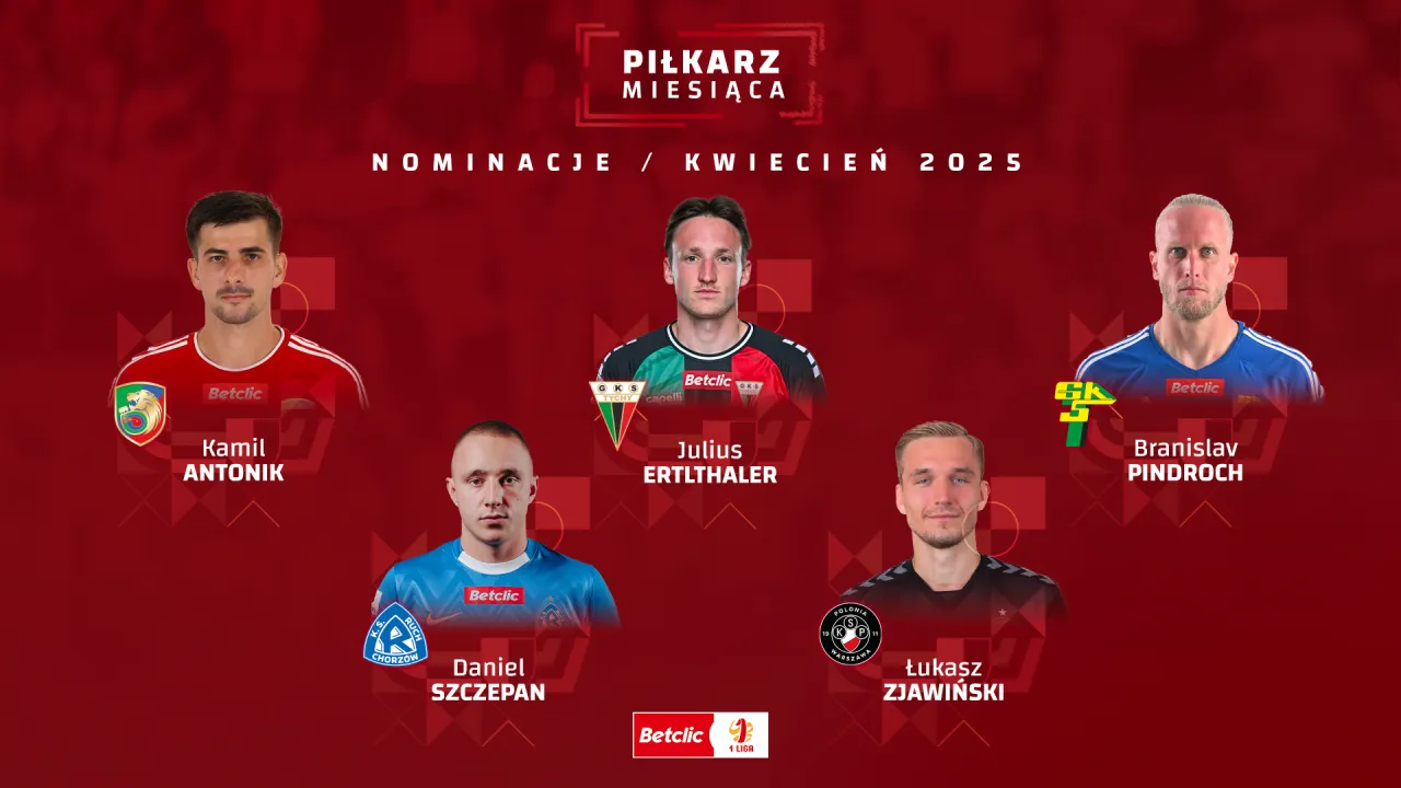 Branislav Pindroch nominowany do tytułu Piłkarza Kwietnia Betclic 1 Ligi