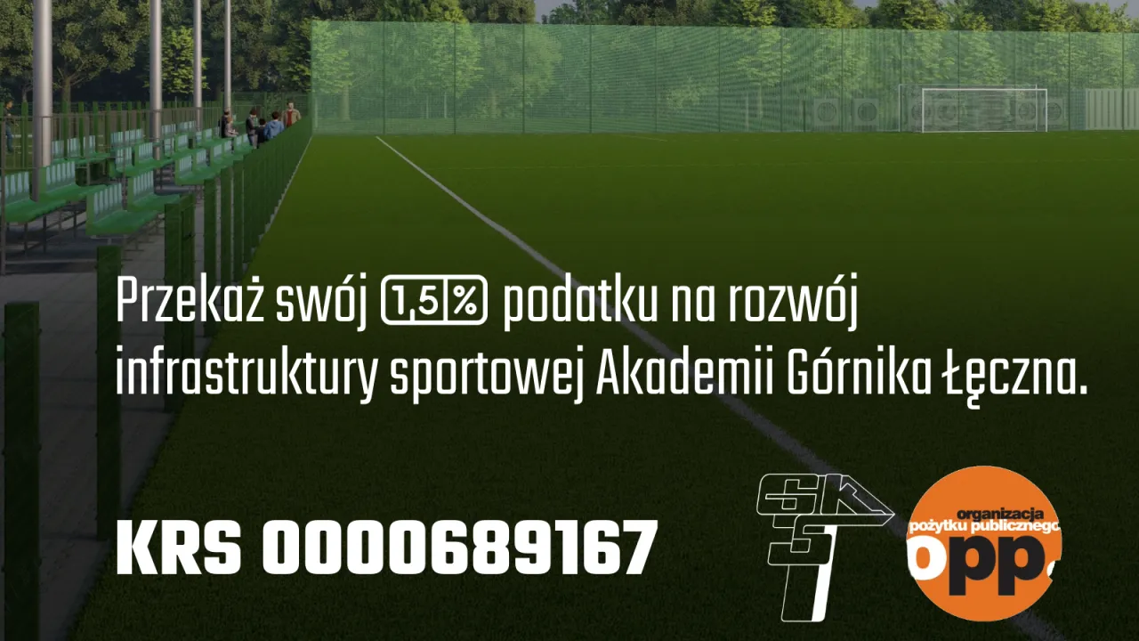 Przekaż 1,5% podatku na rozwój infrastruktury sportowej Akademii Górnika Łęczna