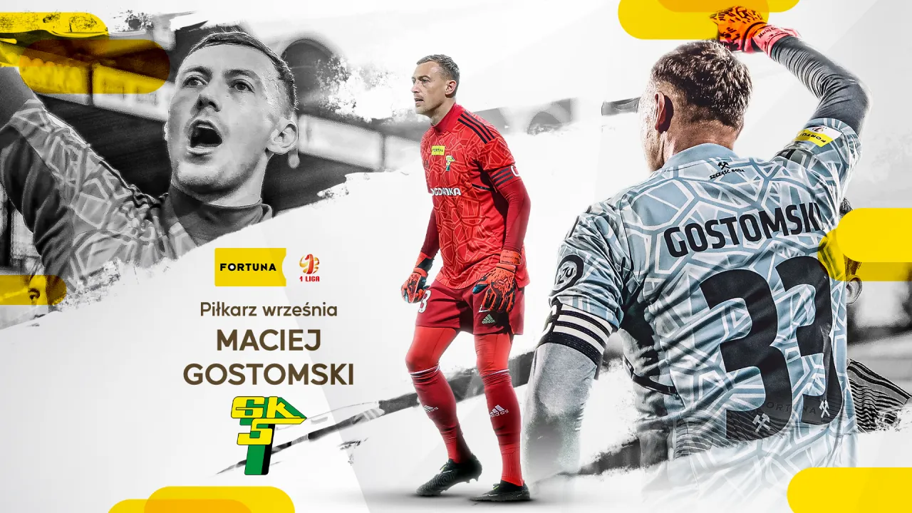 Maciej Gostomski piłkarzem września Fortuna 1 Ligi