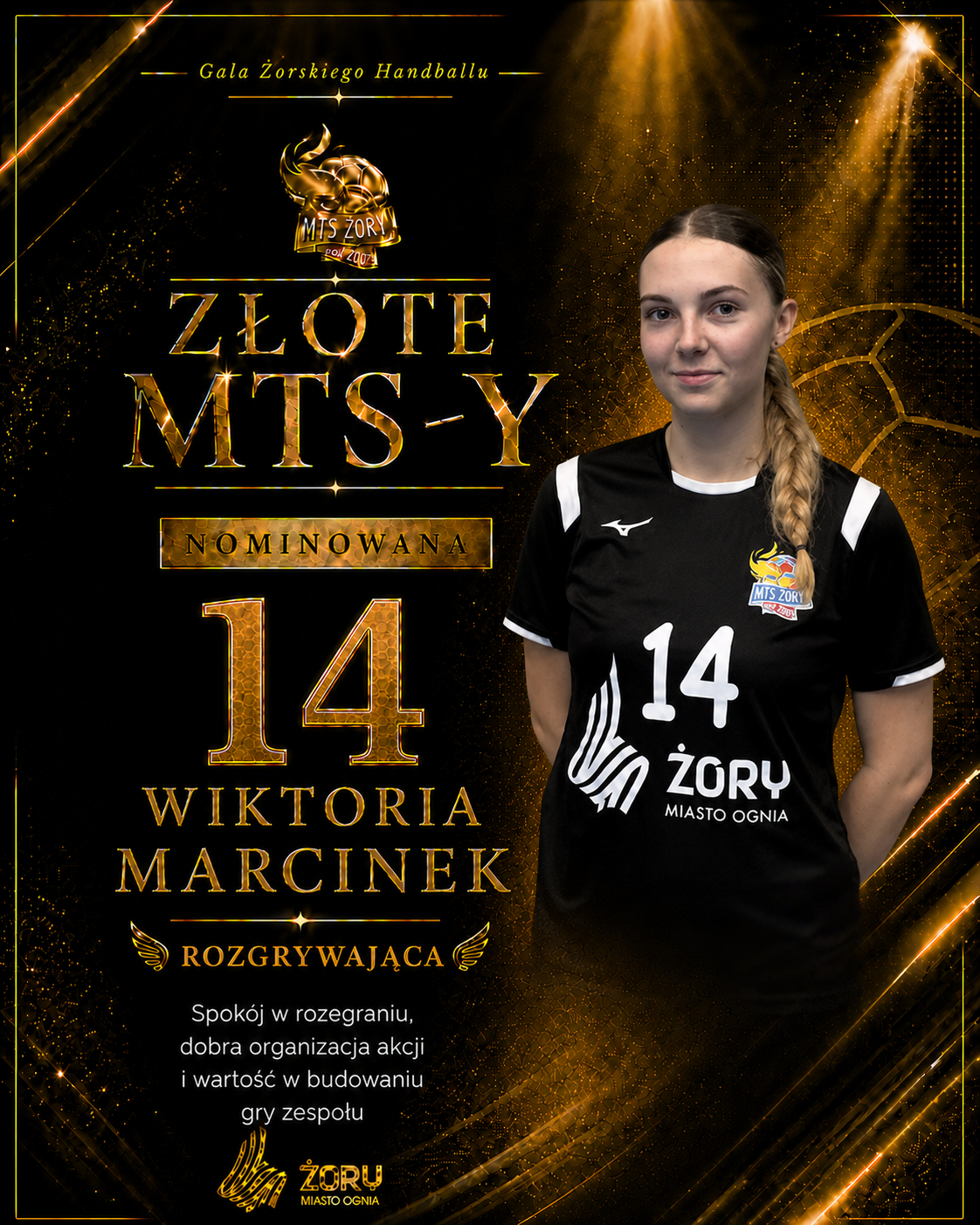 Wiktoria Marcinek - nominowana zawodniczka MTS Żory